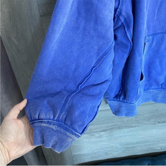 We The Free Thermal Lined Pullover Hoodie Blue Size Medium - Picture 3 of 6